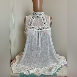 Upcycled balletcore rosette and lace swing tank top